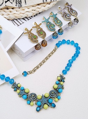 男女海洋生物项链耳饰通透优雅