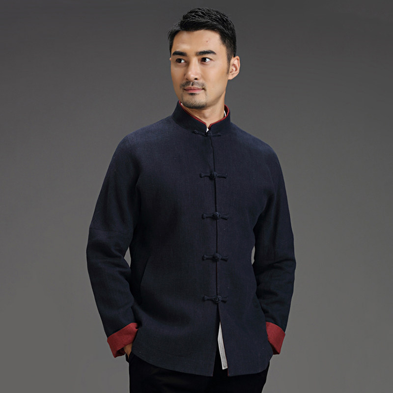 唐装男中式长袖外套中青年棉麻春秋季男装中国风复古盘扣汉服套装,淘宝优惠券,粉丝福利购,淘宝优惠卷