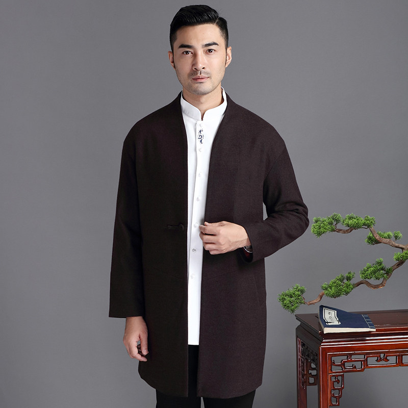 特价汉服男古风男中国风羊毛唐装秋冬大衣中式休闲中老年外套,淘宝优惠券,粉丝福利购,淘宝优惠卷