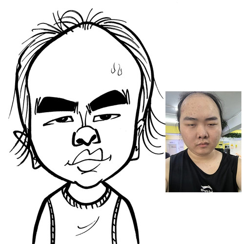 似颜绘夸张漫画头像手绘真人画像 动漫设计 卡通人像定制彩绘画像 - 图0