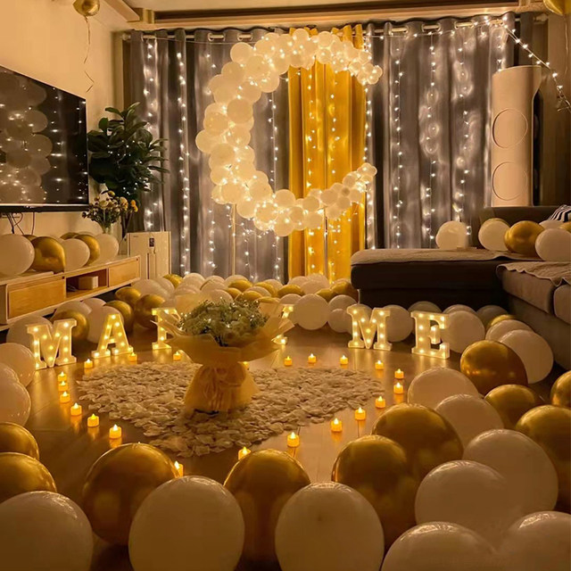 Indoor and outdoor balloon ceremony wedding proposal