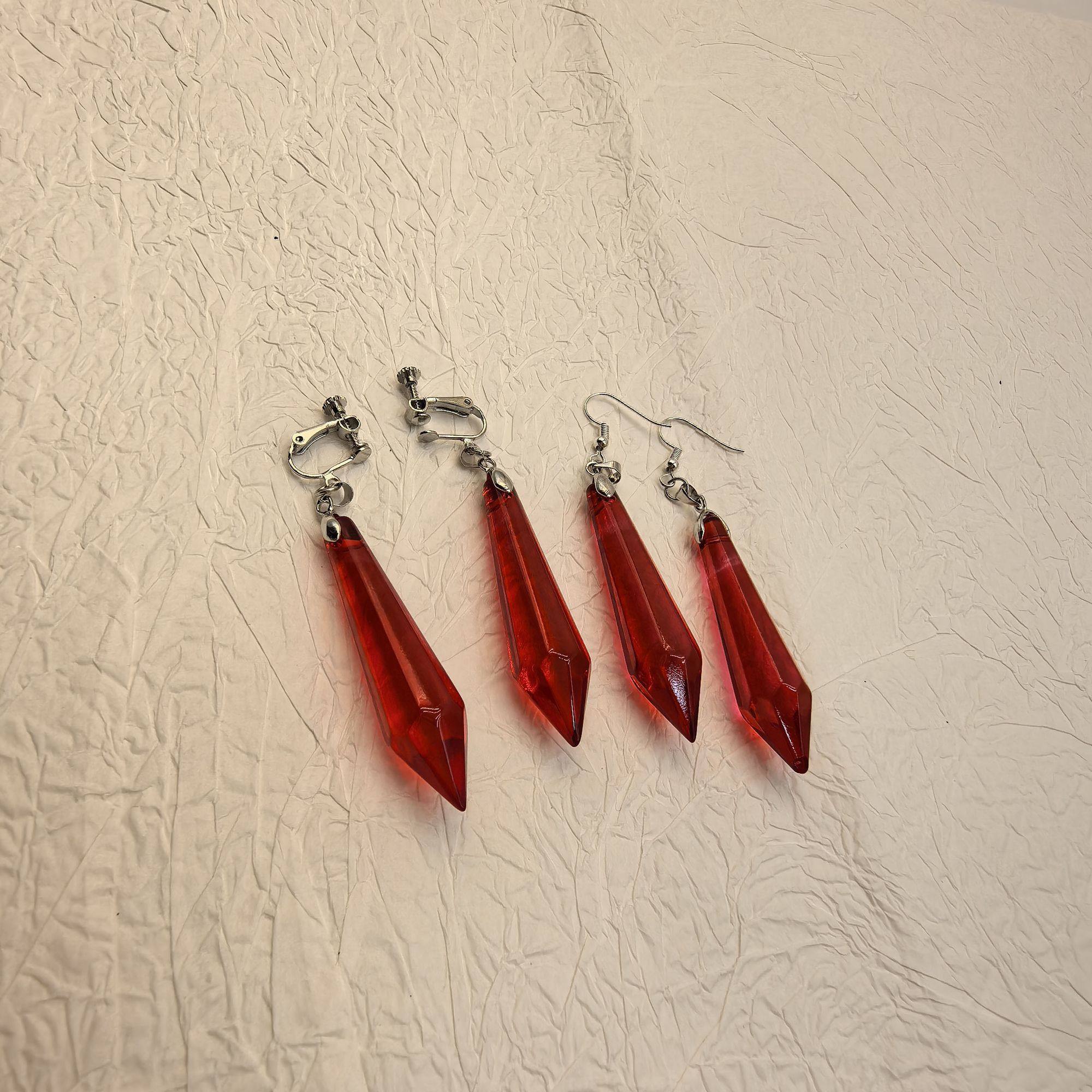 崩坏那刻夏cos耳环红色三角形耳夹二次元星穹铁道游戏同款耳饰品,淘宝优惠券,粉丝福利购,淘宝优惠卷