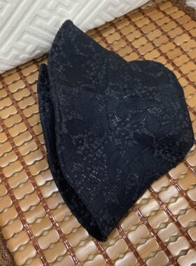 帽子女夏天遮阳平顶薄款蕾丝盆帽潮日系百搭可折叠气质复古渔夫帽