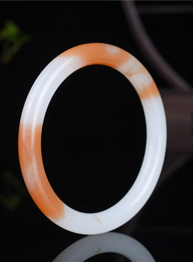 青峰玉业玉器新疆和田羊脂玉糖白玉老料黄白玉细圆条叮当手镯款玉