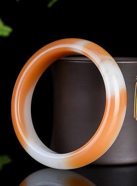 青峰玉业天然新疆和田玉糖白玉手镯且末料女款玉镯少女玉石细条圆