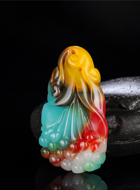 青峰玉业玉器玉器新疆和田玉五彩鸡血石挂件红白玉黄玉男女款玉兰