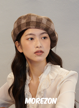 SHINJEOCheckBeret格子贝雷帽