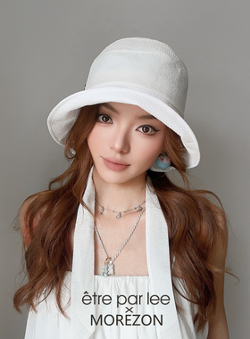MOREZON【ETRE PAR LEE】26春夏新款日本格纹蝴蝶结系带渔夫帽子