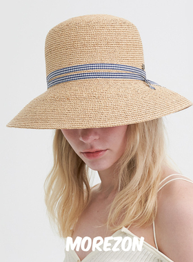 MOREZON【Brown hat Miu sumner wide Hat】24春夏新款草编渔夫帽