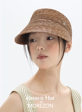 MOREZON【Brown hat Classic Sun Visor】26春夏新款草编遮阳帽子