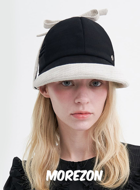 MOREZON【Brown hat Ribbon Detail Bell Hat】24春夏系带遮阳帽