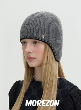 MOREZON【Brown hat Stitch Point Beanie】25AW潮人护耳毛线帽子