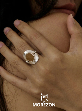 MOREZON【洄回Mumbling Mud】26SS春夏新款潮人时尚925银牛皮戒指