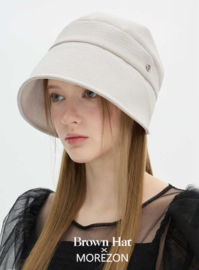 MOREZON【Brown hat Tulip Bonnet Hat】春夏潮人百搭亚麻侍女帽