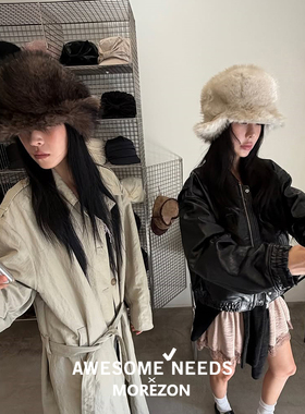 MOREZON【AWESOME NEEDS FUR FLAP CAP】26秋冬新款潮人报童帽子