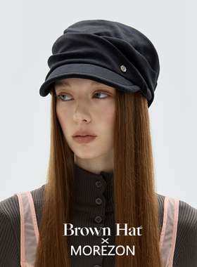 MOREZON【Brown hat Soft Draped Cap】26秋冬新款潮人褶皱报童帽