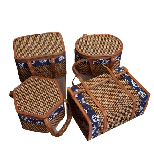 端午粽子高端竹编年货香肠腊肉竹篮大闸蟹土鸡蛋手提外包装盒礼盒 - 图3