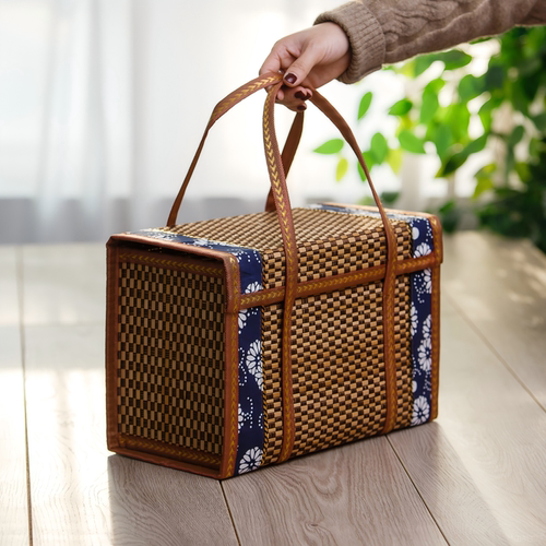 端午粽子高端竹编年货香肠腊肉竹篮大闸蟹土鸡蛋手提外包装盒礼盒 - 图2