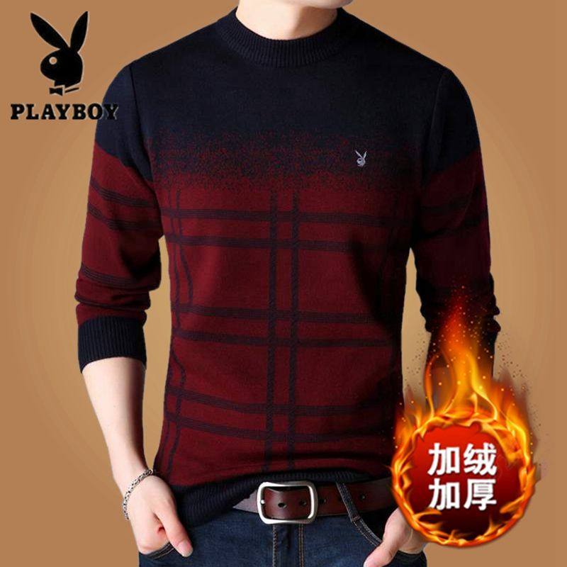 秋冬季中年男士羊毛衫宽松圆领爸爸装毛衣中老年加绒加厚保暖外穿,淘宝优惠券,粉丝福利购,淘宝优惠卷