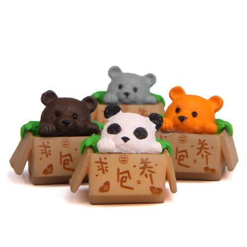 经典款动物大集合熊猫小狗猪小清新韩版创意手办百搭园艺造景公仔 - 图3