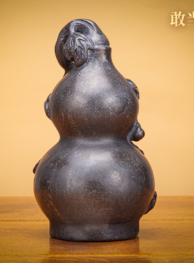 敢当王泰山青石葫芦摆件装饰品