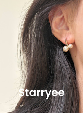 Starryee气质不对称珍珠气质耳环