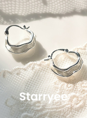Starryee不规则褶皱设计感耳扣女