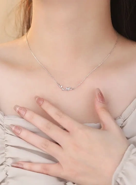 S999足纯银竹节项链2024新款时尚