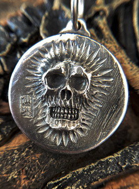 仙界男女S925银骷髅吊坠原创