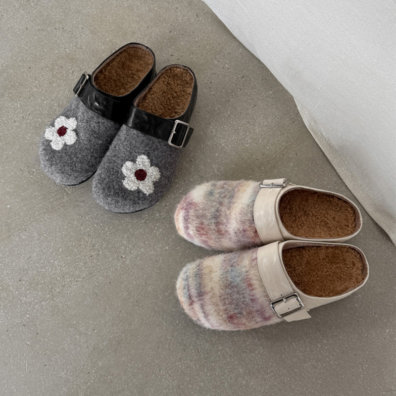 欣秀//厚岛吐司2代勃肯鞋子彩色定制面料厚底可外穿包头拖女 - 图2