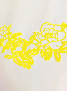 成品牡丹花镂空彩色手工刻纸