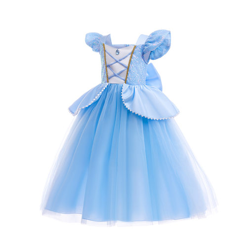 女童动画片彩虹护卫队寒露公主裙小女孩生日礼服角色装扮表演服装 - 图0