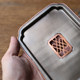 Antique tin tea tray small rectangular contracted copper edge Jianshui