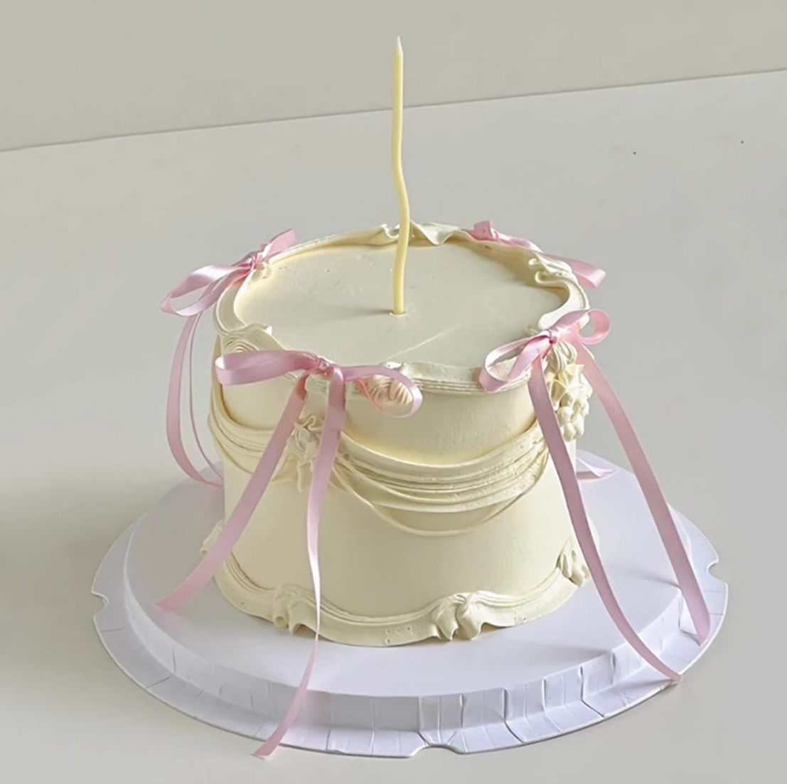 简约仙女蝴蝶结生日蛋糕装饰丝带芭蕾风少女心派对甜品台装扮插件 - 图1