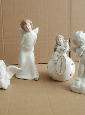 出口原单创意礼品可爱陶瓷天使摆件装饰