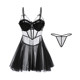 Sexy breast pad mesh hollow suspender nightdress thin private room steel gathered underwear female summer autumn temptation skirt