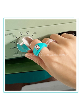 特别定制湖蓝泫雅风水钻童趣戒指