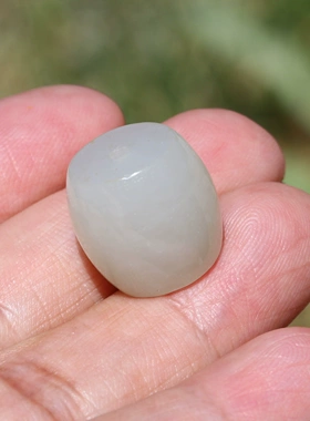 新疆和田玉籽料白玉老型珠手链