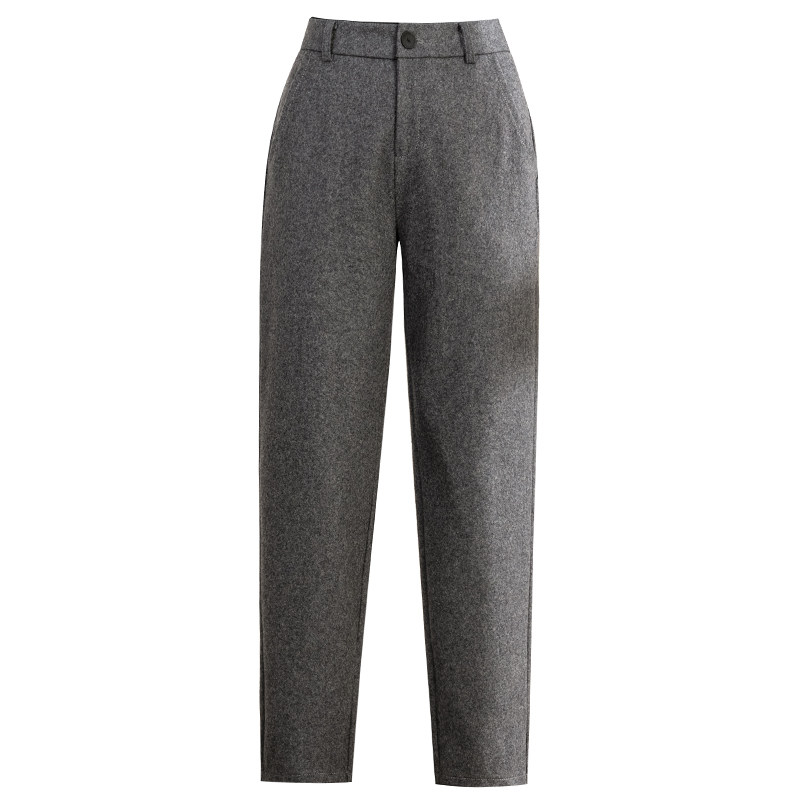 清仓秋冬灰色羊毛呢子烟管女裤2025新款加厚高腰哈伦裤休闲九分裤,淘宝优惠券,粉丝福利购,淘宝优惠卷
