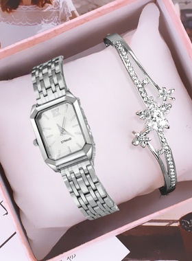 春节情人节送妈妈生日礼物时尚金色手镯久戴不掉色手链爆款满钻