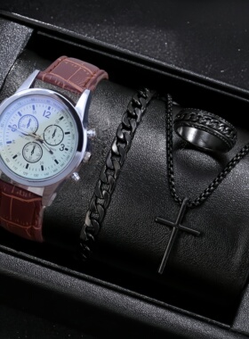 小众痞帅设计感挂脖项链30到40岁男人味十字架毛衣链老公生日礼物