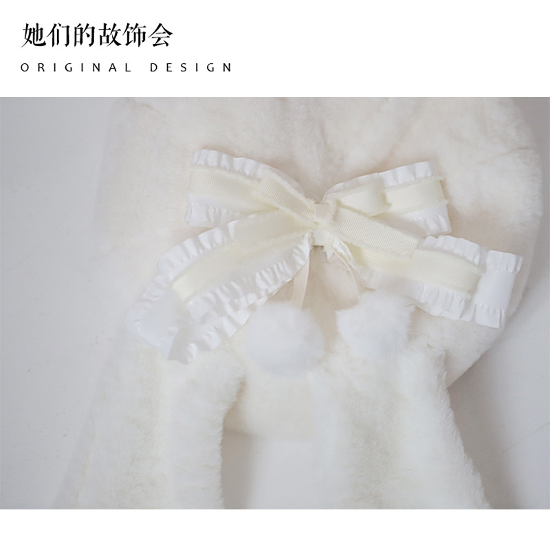 洛丽塔LOLITA贝雷帽原创手作小物毛绒兔耳蝴蝶结JK纯欲春夏季新款,淘宝优惠券,粉丝福利购,淘宝优惠卷