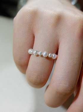 UNELGE女珍珠度假包金戒指