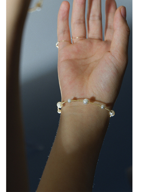 珍珠浪漫包金订做满天星手镯新品