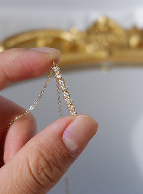 14k包金十字链女简约日常项链