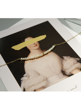 原创设计风法式复古锁骨链新品