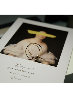 手作风开口包金叠戴光面戒指新品