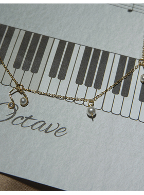 手作风原创音符包金十字链