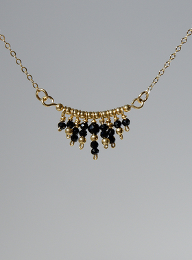 尖晶石14k包金十字链女项链