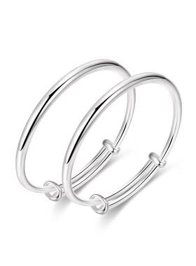 正品宝宝银手镯S999纯银镯子实心蛇龙新生婴儿童小孩百日周岁礼物